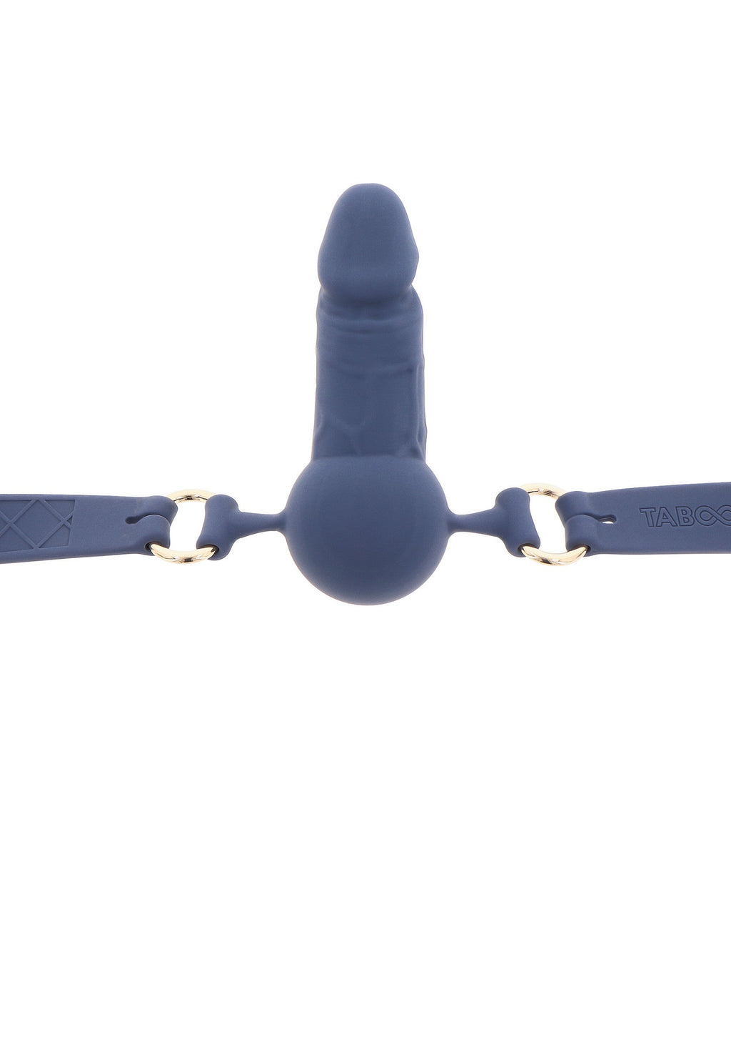 Bavaglio a sfera in silicone per pene blu