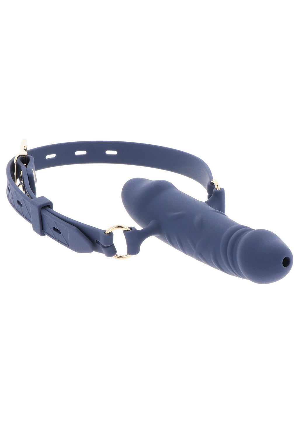 Bavaglio per pene traspirante in silicone blu