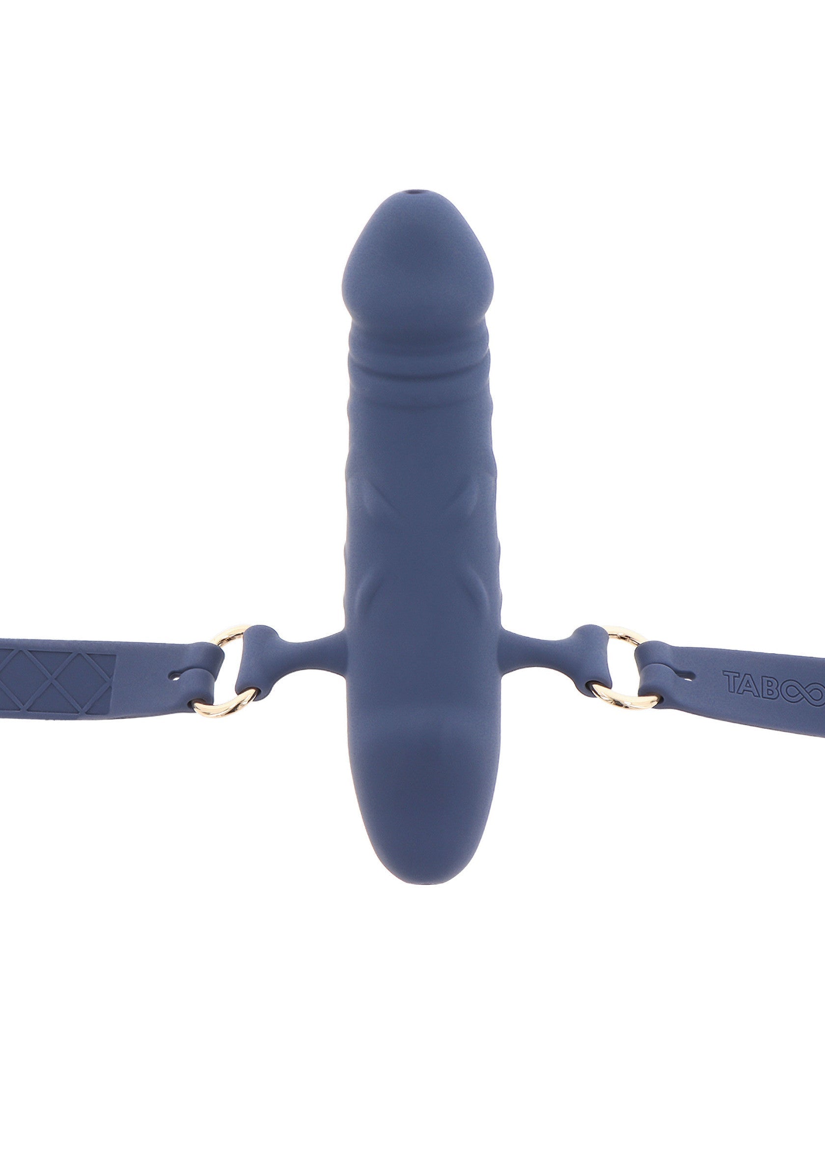Bavaglio per pene traspirante in silicone blu
