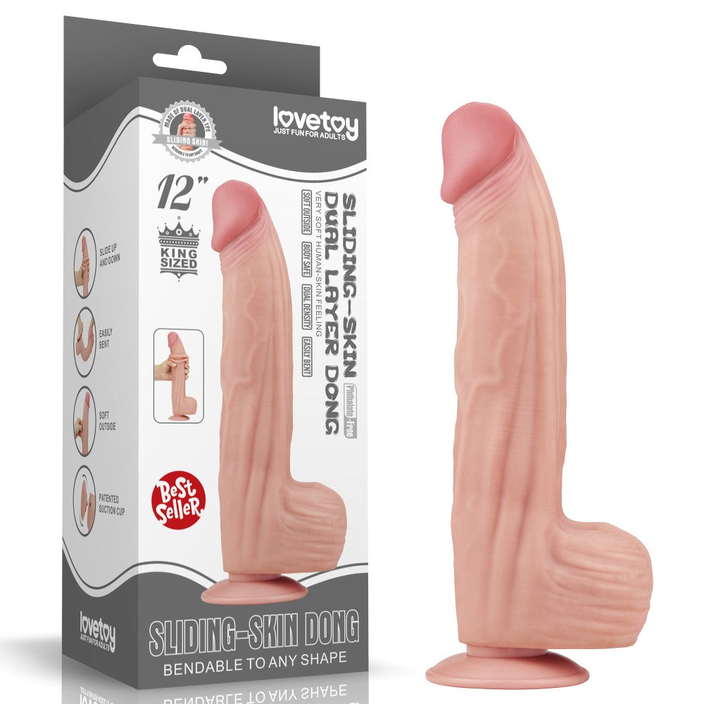 Dildo doppio strato scorrevole da 12'' King Size