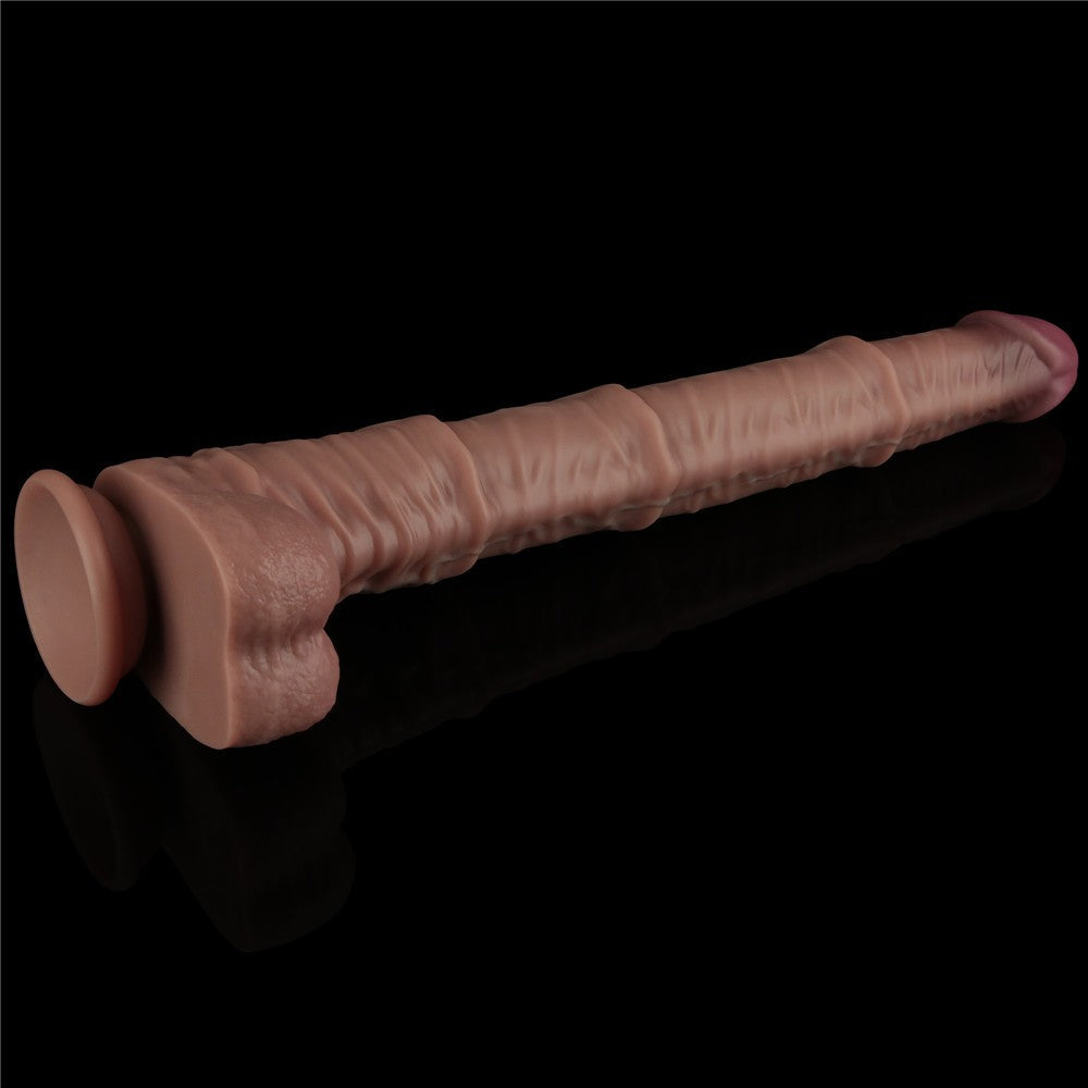 Pene in silicone pieghevole a doppio strato da 16'' XXL (carne)