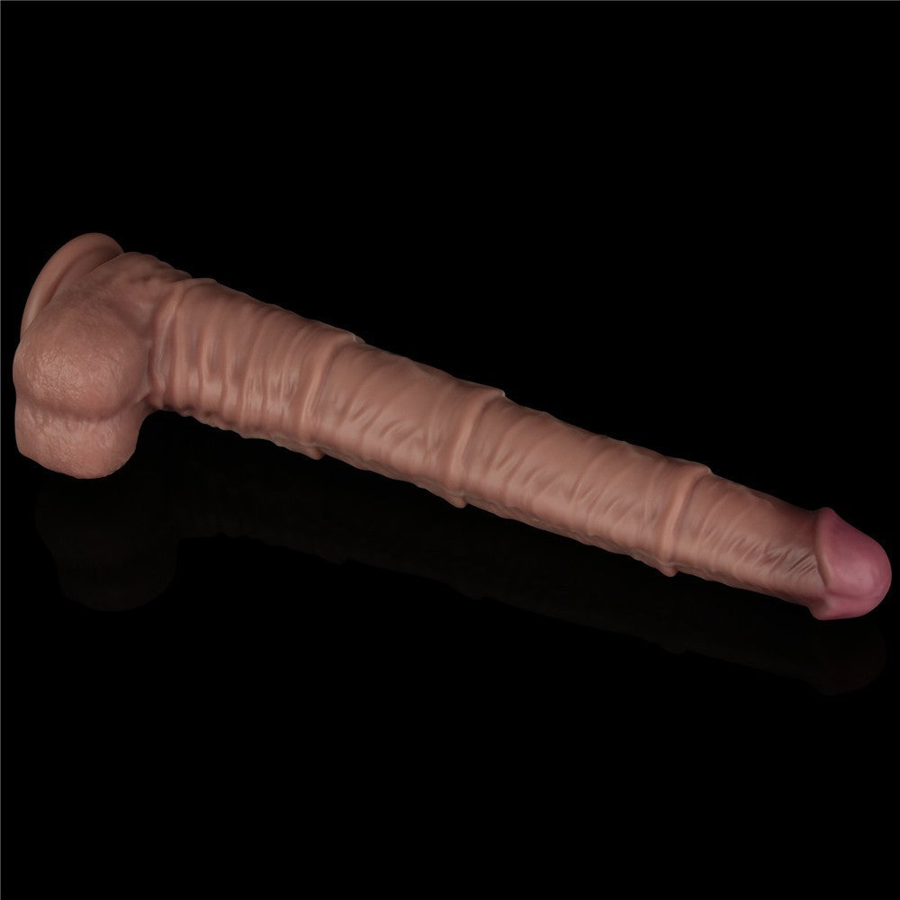 Pene in silicone pieghevole a doppio strato da 16'' XXL (carne)