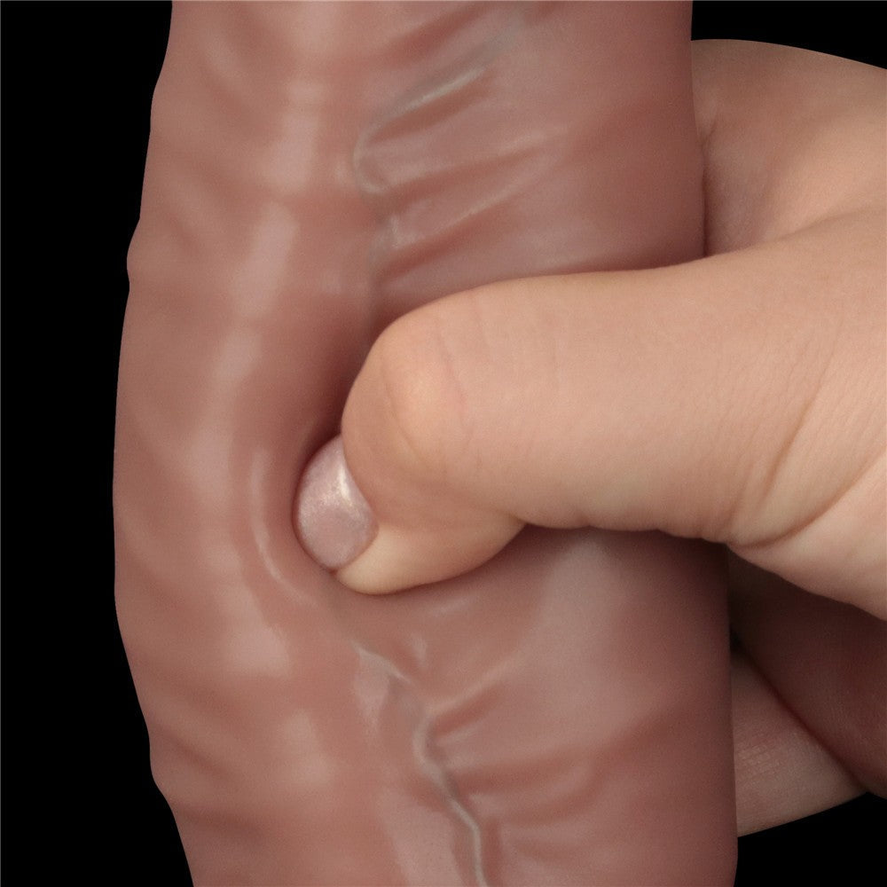 Pene in silicone pieghevole a doppio strato da 16'' XXL (carne)