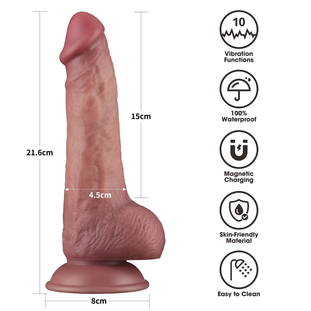 Dildo vibrante a doppia densità da 8,5''