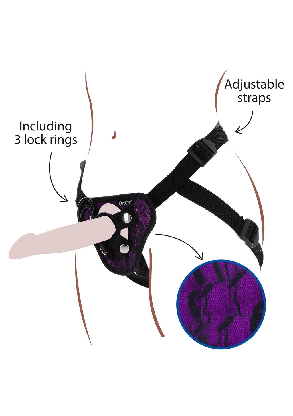 Imbracatura con lacci viola