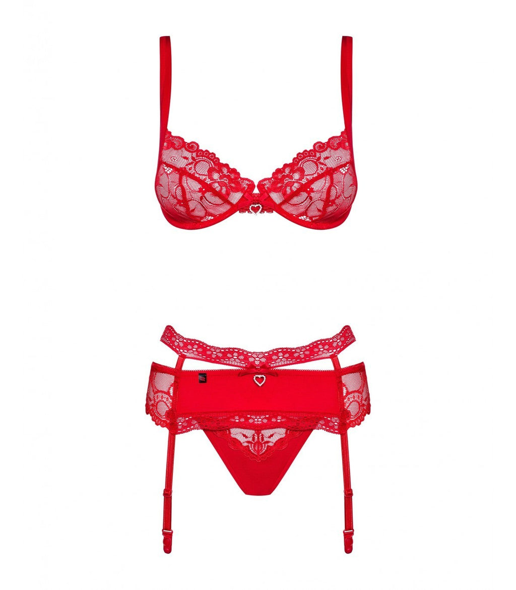 HEARTINA SET 3 PEZZI ROSSO S/M