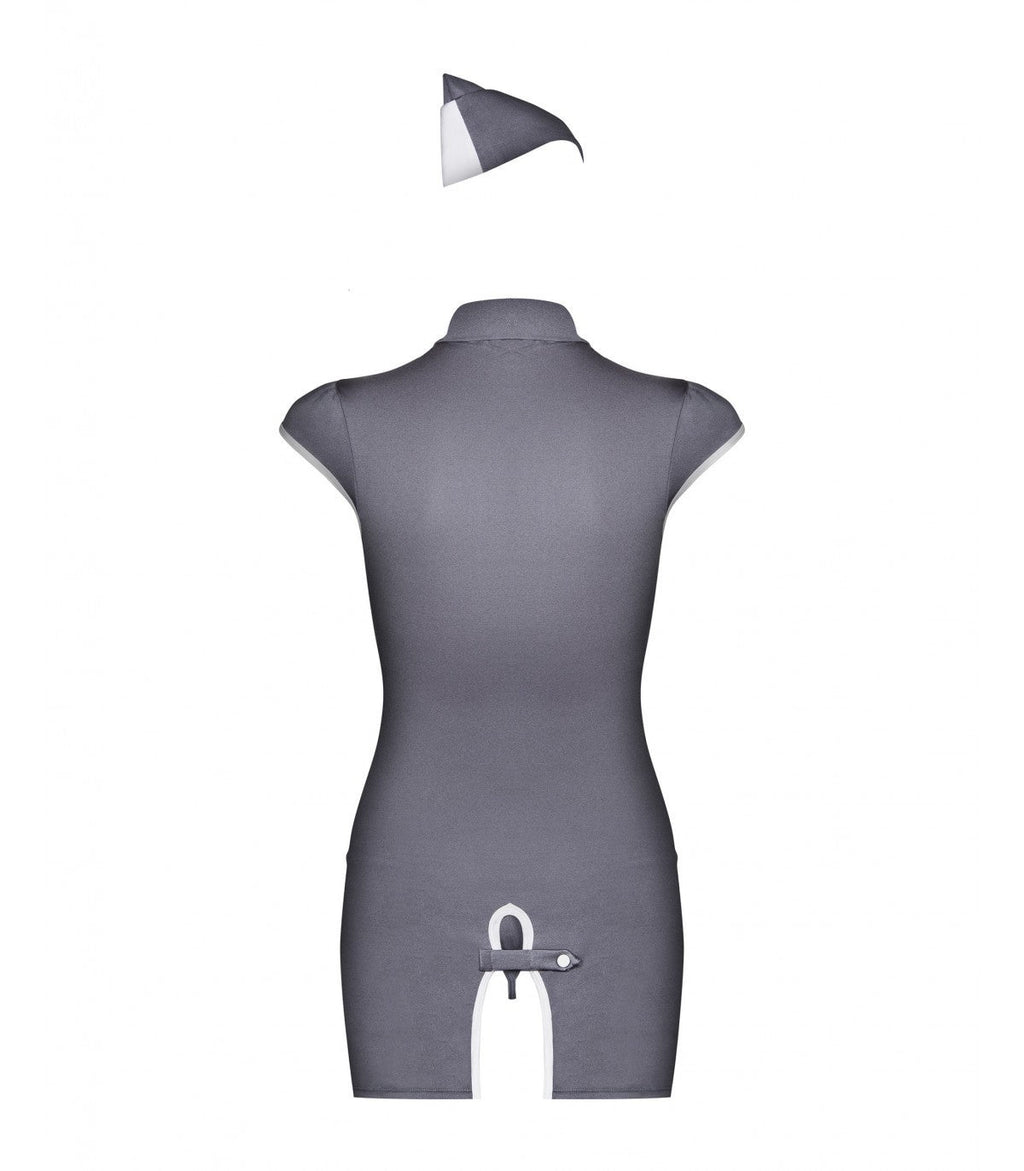 COSTUME DA HOSTESS 3 PEZZI GRIGIO S/M