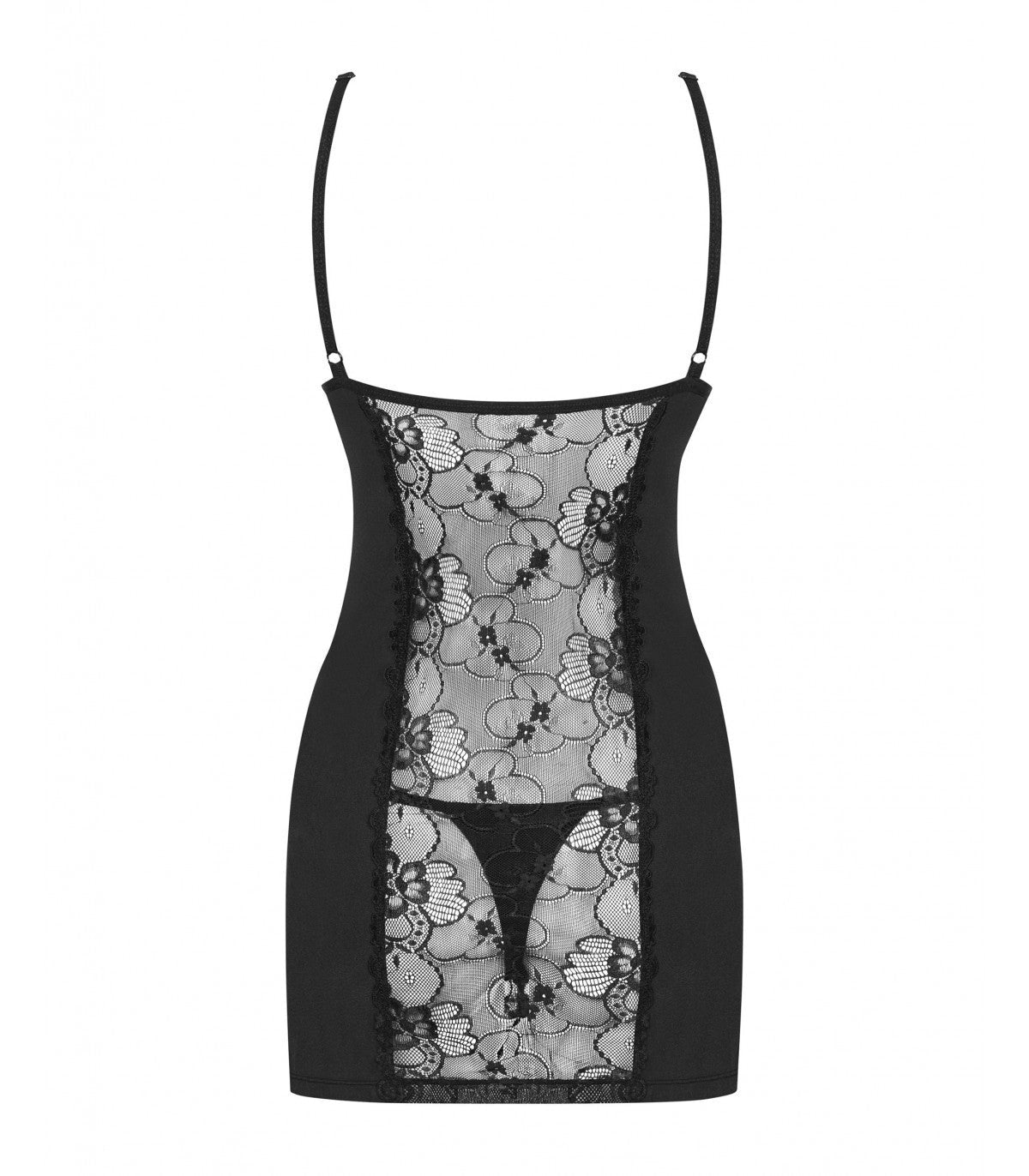CAMICIA E PERIZOMA HEARTINA NERI S/M