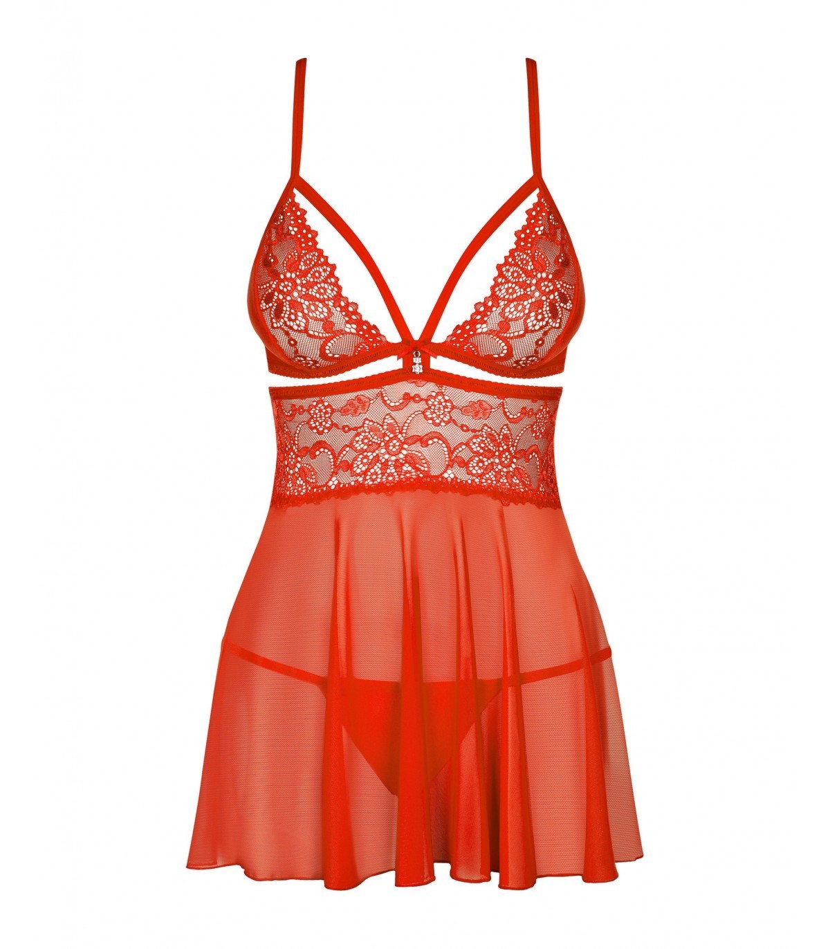 838-BAB-3 BABYDOLL E PERIZOMA ROSSO 2XL/3XL