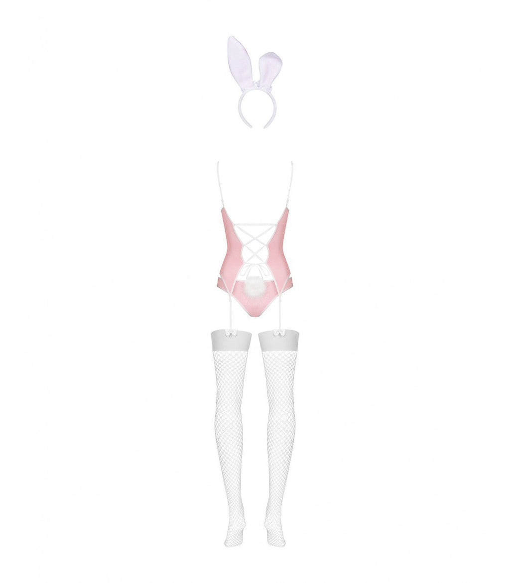 COSTUME DA CONIGLIETTO 4 PEZZI ROSA L/XL