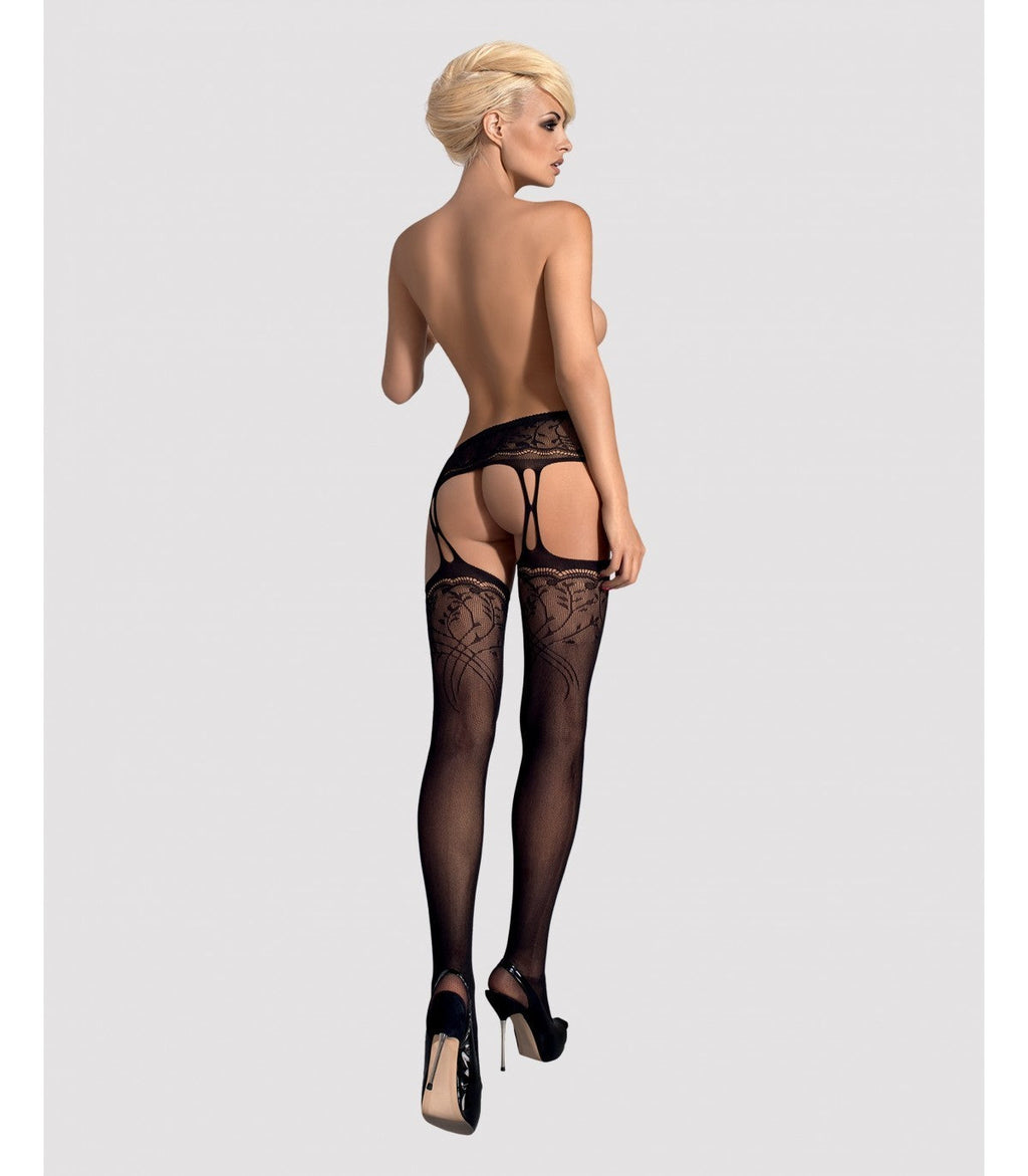 CALZE CON GIARRETTIERA S206 NERO S/M/L