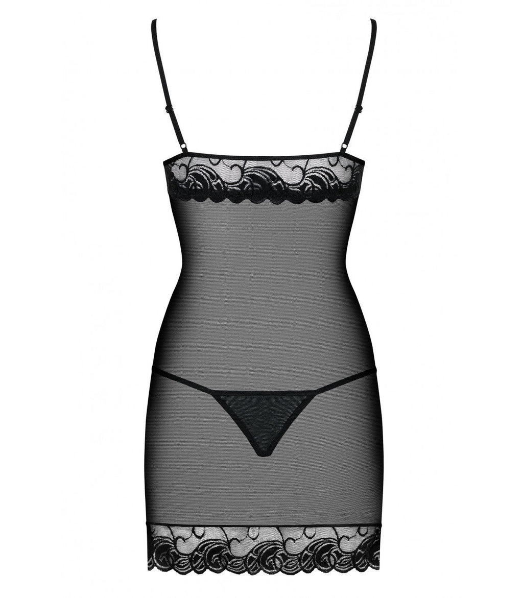 WONDERIA CHEMISE E PERIZOMA NERI L/XL