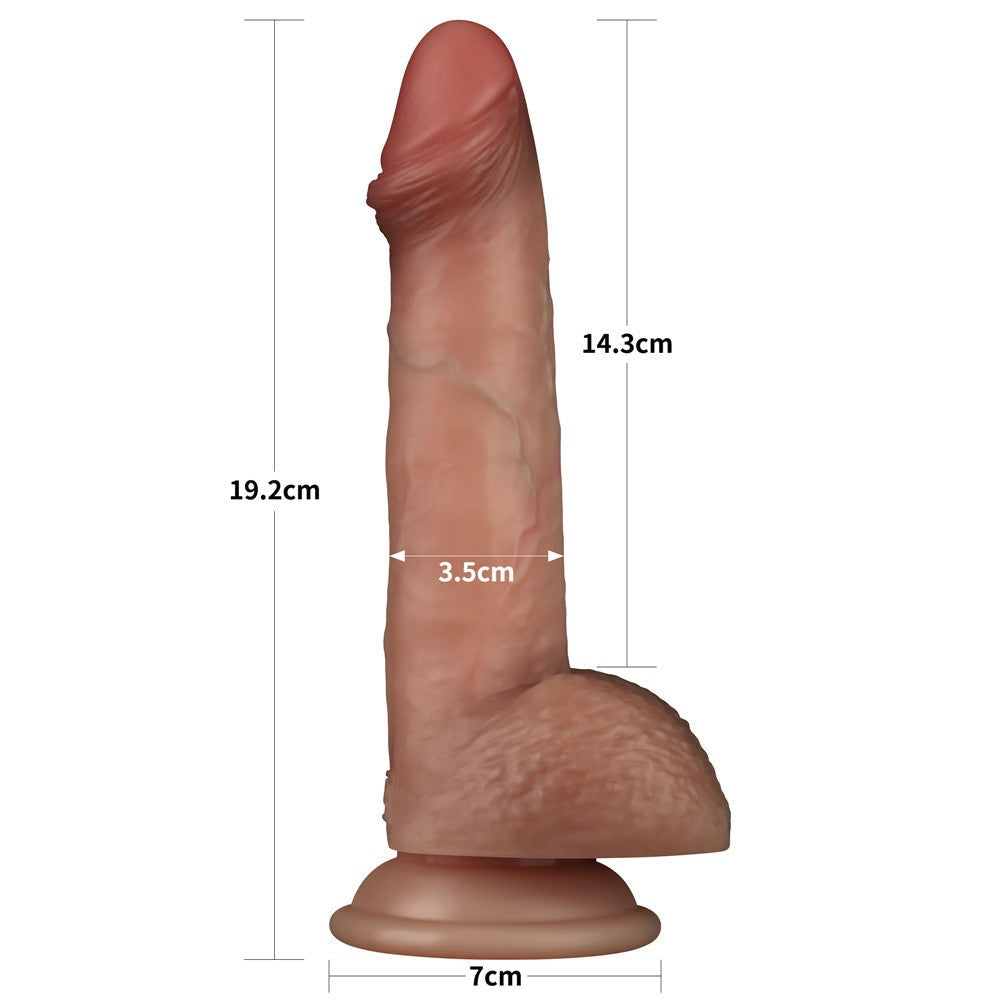 Dildo in silicone a doppio strato Sliding Skin Pro da 7,5''