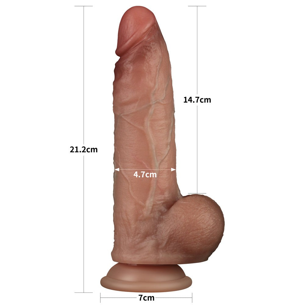 Dildo in silicone a doppio strato Sliding Skin Pro da 8,5''