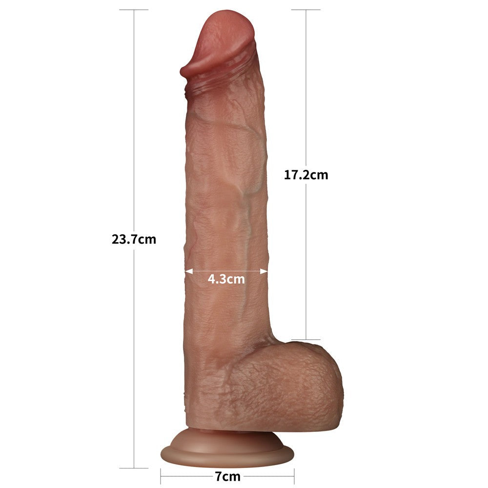 Dildo in silicone a doppio strato Sliding Skin Pro da 9''