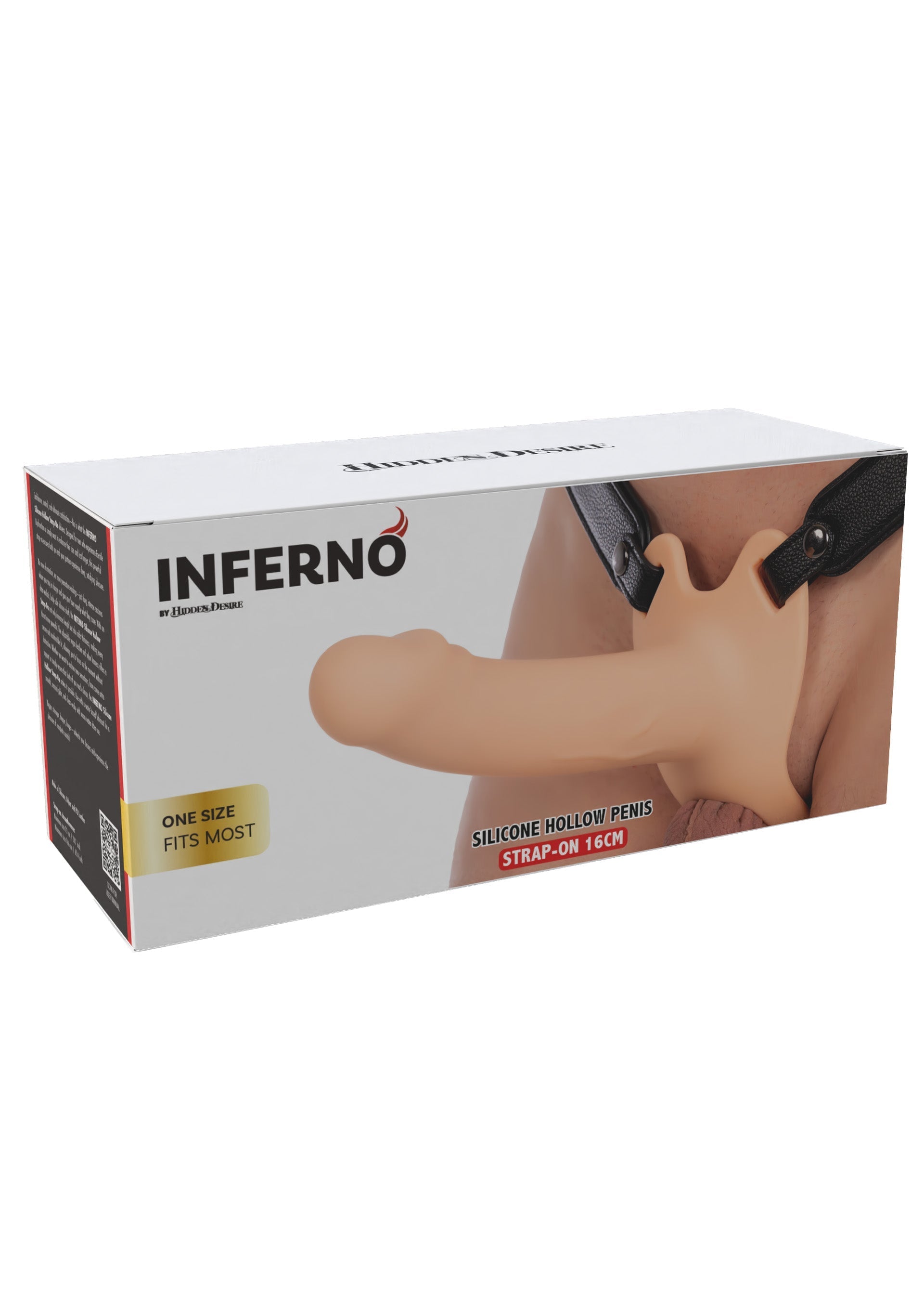 Strapon a forma di pene cavo in silicone da 16 cm