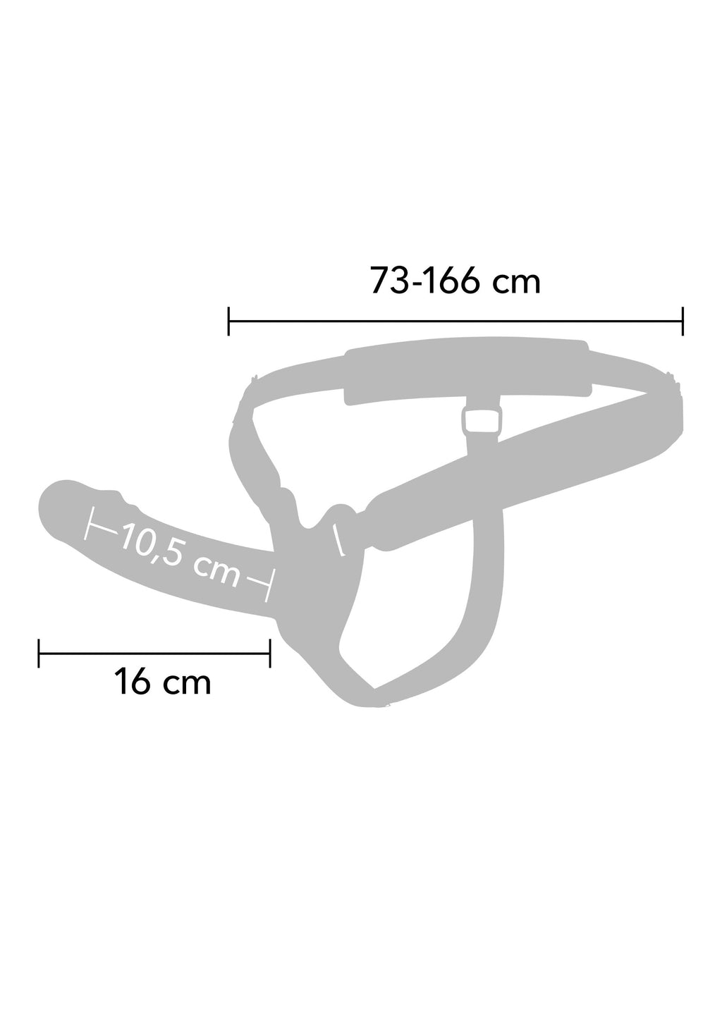 Strapon a forma di pene cavo in silicone da 16 cm