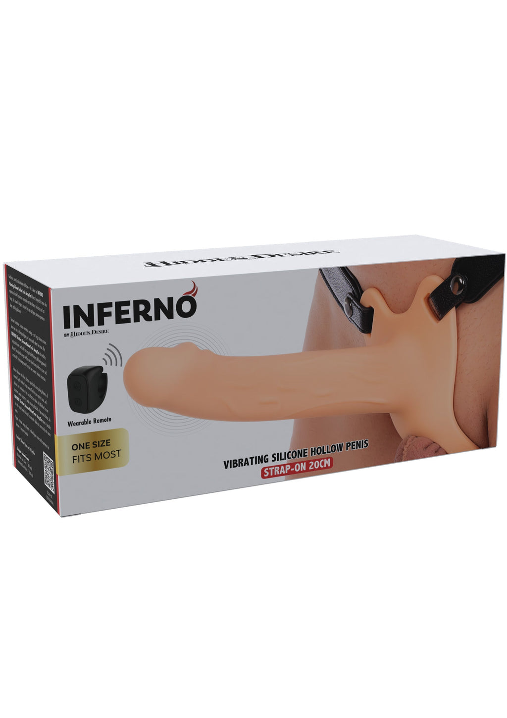 Strapon vibrante a forma di pene cavo in silicone, 20 cm, pelle