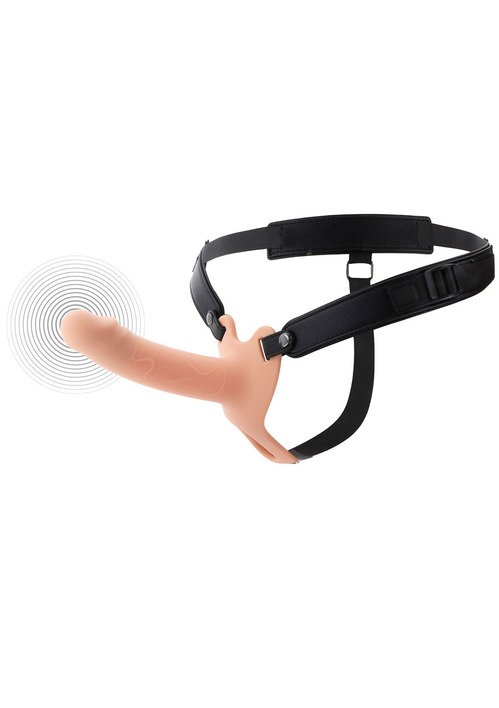 Strapon a forma di pene cavo vibrante in silicone da 16 cm