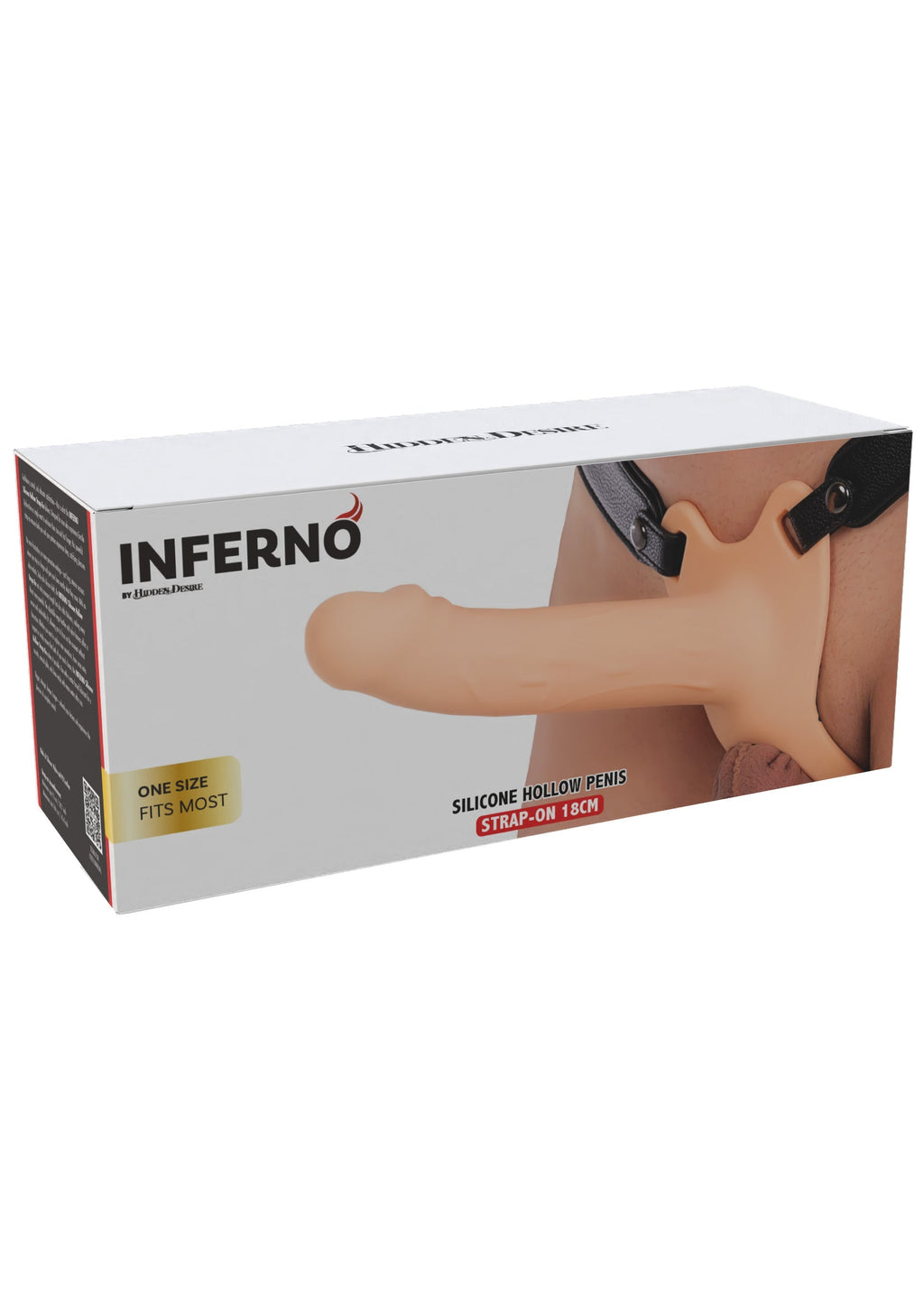 Strapon a forma di pene cavo in silicone da 18 cm