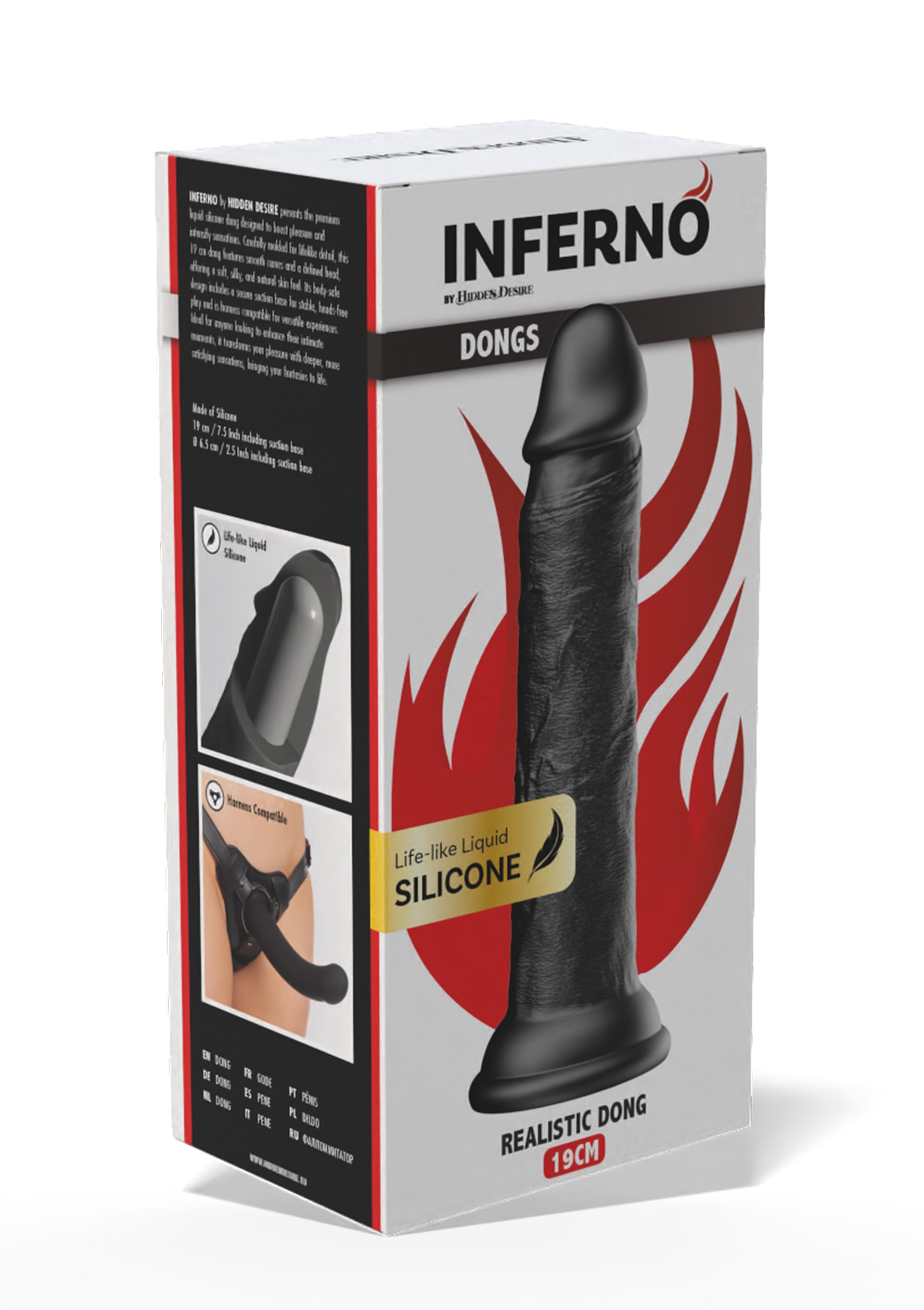 Dildo realistico in silicone liquido 19 cm nero