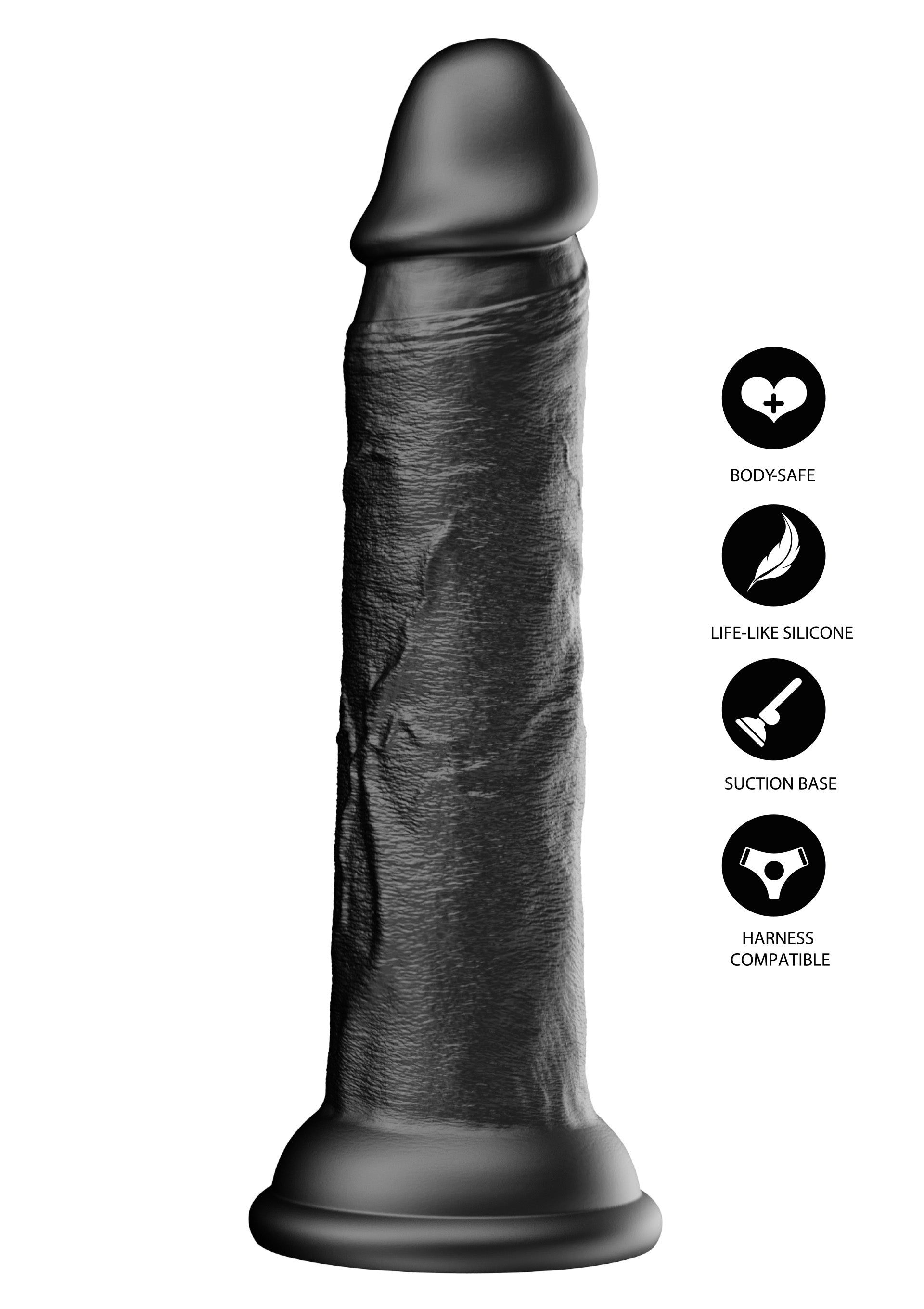 Dildo realistico in silicone liquido 23 cm nero