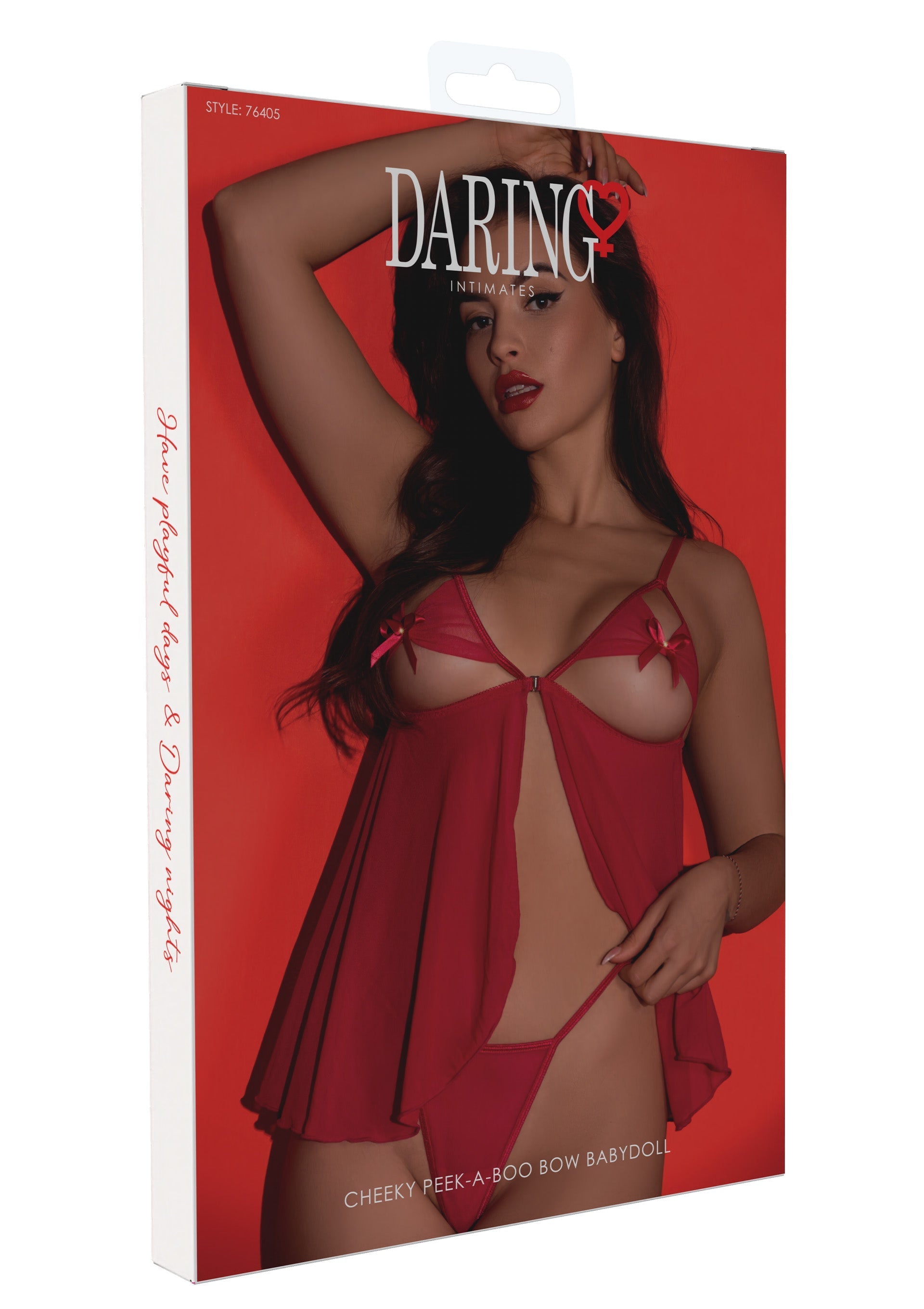 Babydoll Cheeky Peek-a-Boo con fiocco rosso
