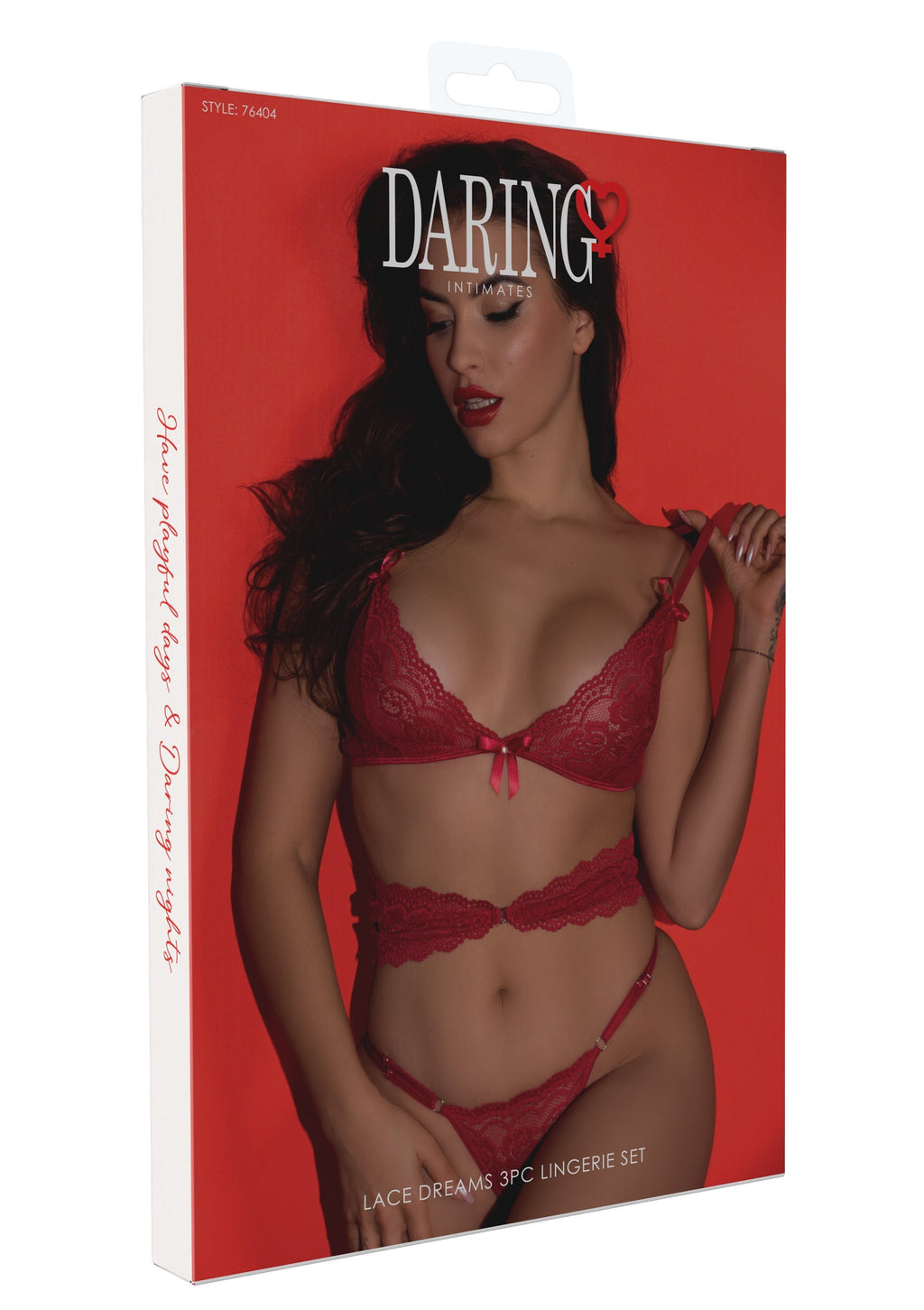 Completo intimo 3 pezzi Lace Dreams rosso
