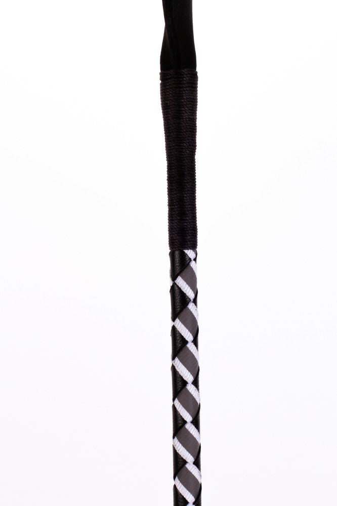 Bastone in pelle con striscia neon e parte superiore in pelle nabuk bianca