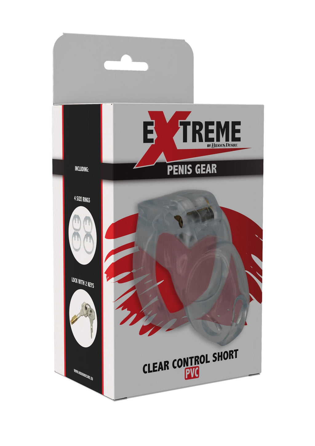 Gabbia per pene Clear Control corta e trasparente