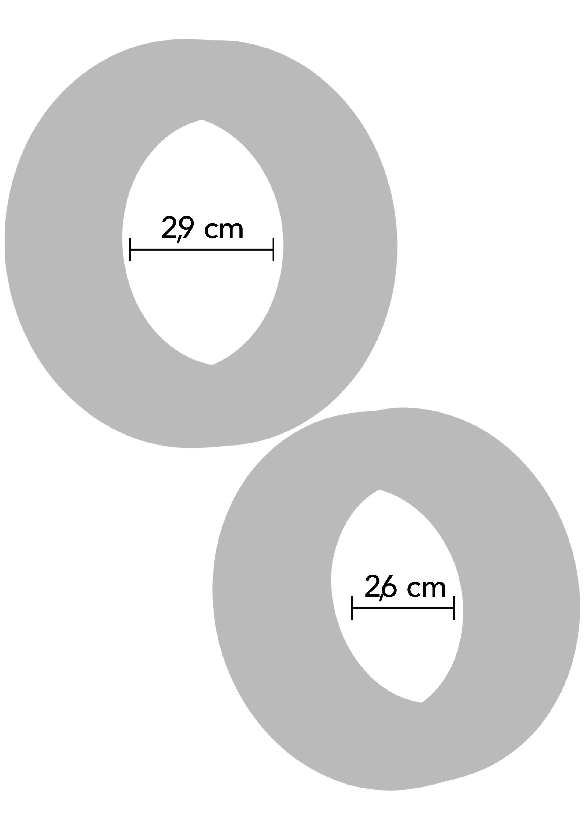 Anelli a C Double Stackers, set da 2 pezzi M neri