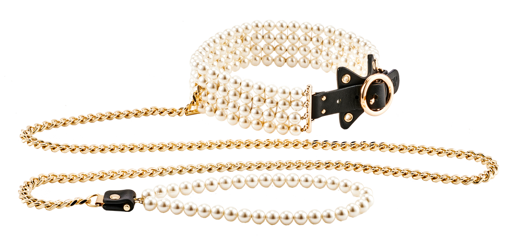 GUILTY PLEASURE GUINZAGLIO E COLLARE CON PERLE LUMINIOSE