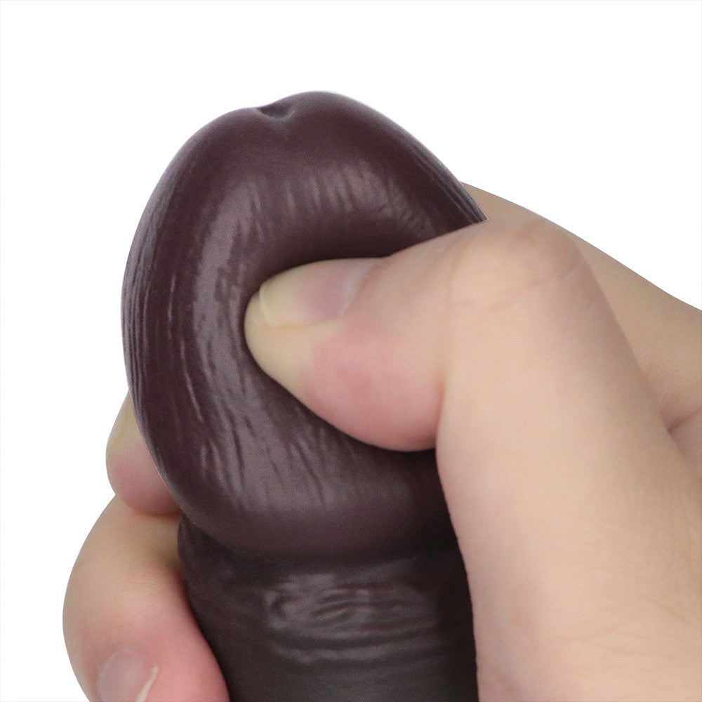 Dildo in silicone a doppio strato Sliding Skin Pro II da 8 pollici (nero)