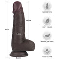 Dildo in silicone a doppio strato Sliding Skin Pro II da 8 pollici (nero)