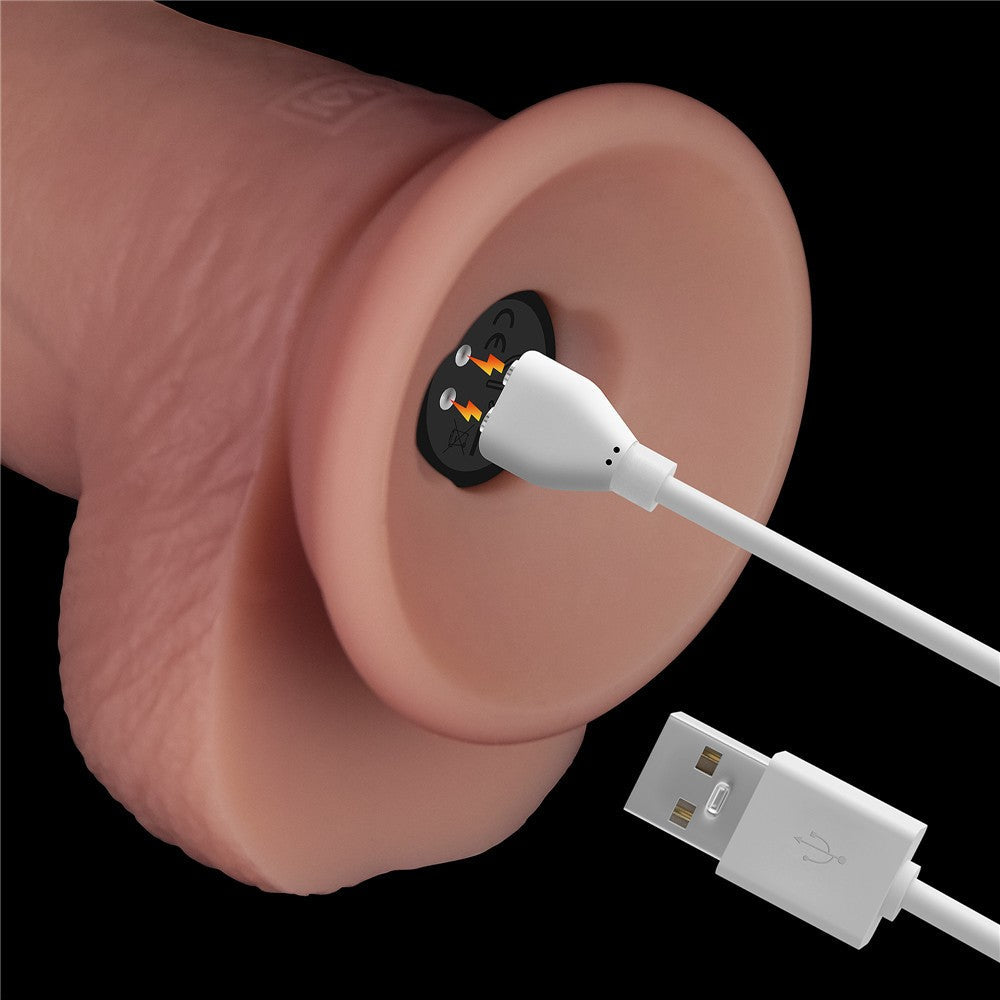 8,5" Vibrating Sliding Skin Pro II Dildo in silicone