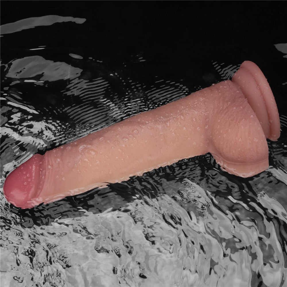 8,5" Vibrating Sliding Skin Pro II Dildo in silicone
