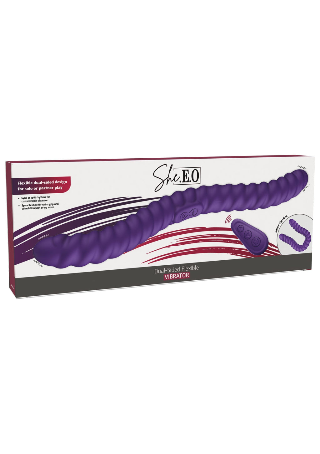Vibratore flessibile a doppia faccia viola