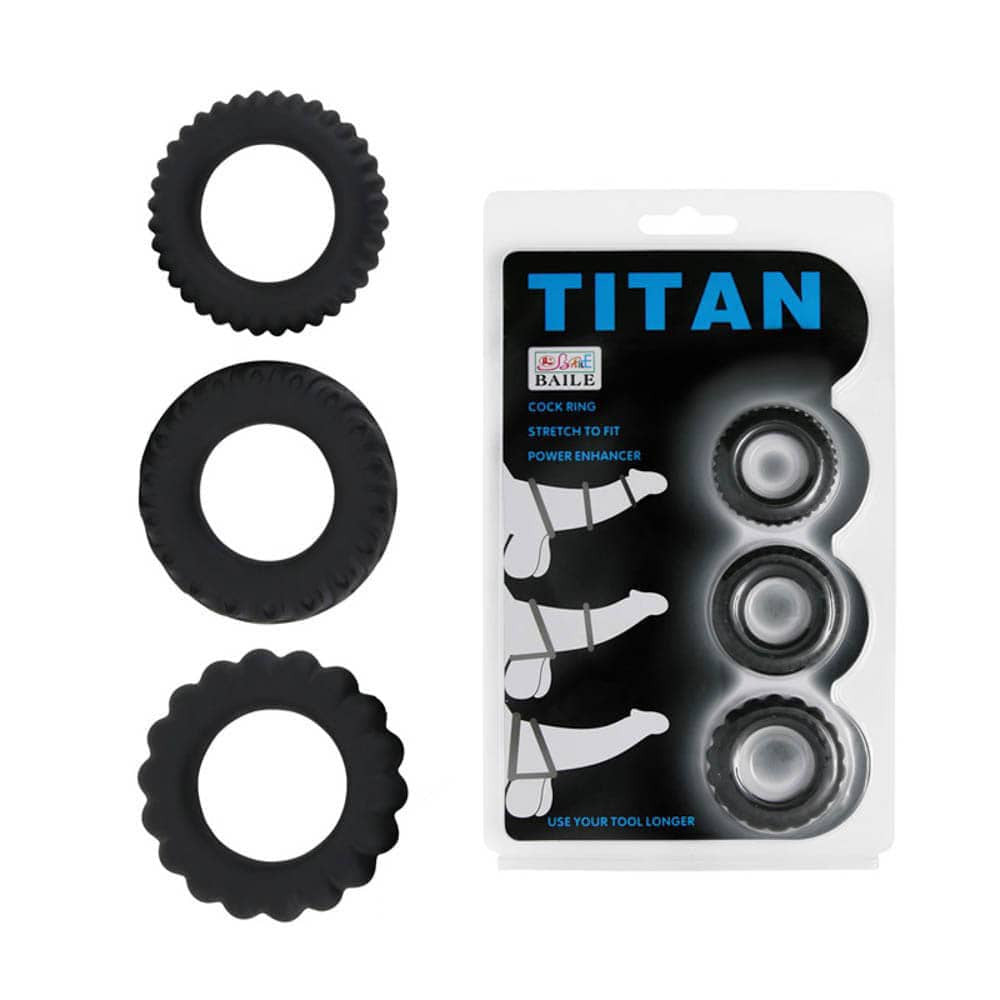 Anelli in silicone Titan 3 in 1 neri