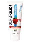 Lubrificante commestibile HOT Superglide a base d'acqua - FRAGOLA 75 ml