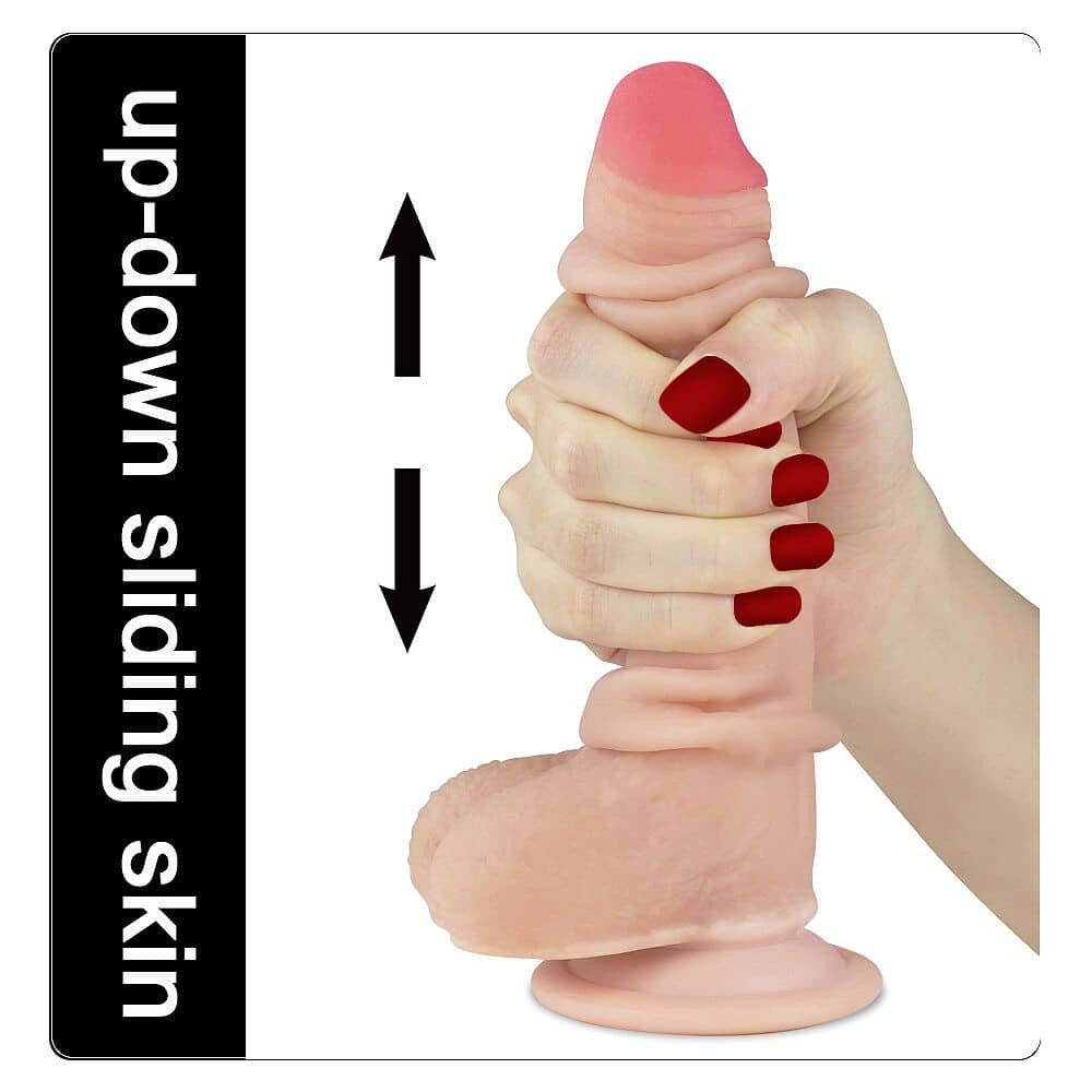 Dildo a doppio strato con pelle scorrevole da 7''