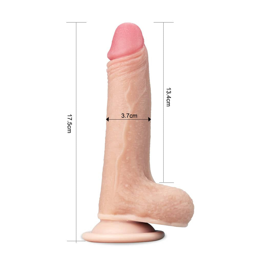 Dildo a doppio strato con pelle scorrevole da 7''