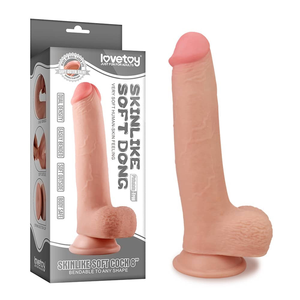 Dildo morbido da 8" simile alla pelle