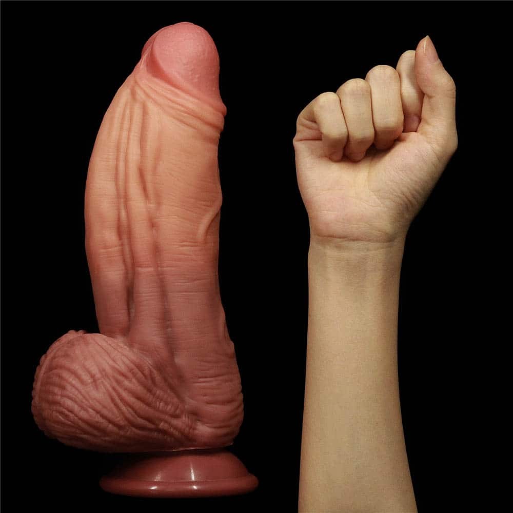 10" Doppio strato in silicone Nature Cock Brown_B0O50_3