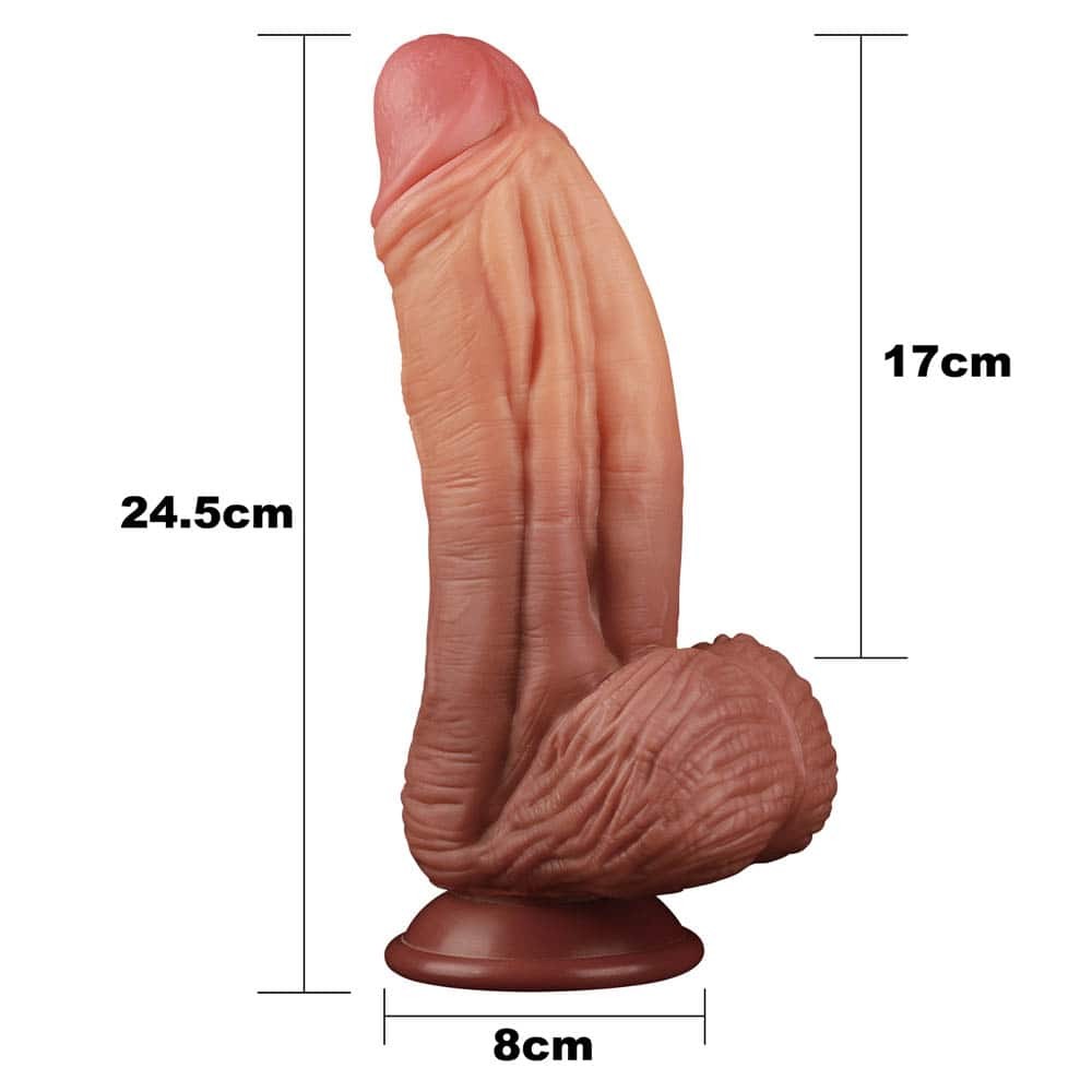 10" Doppio strato in silicone Nature Cock Brown_B0O50_3