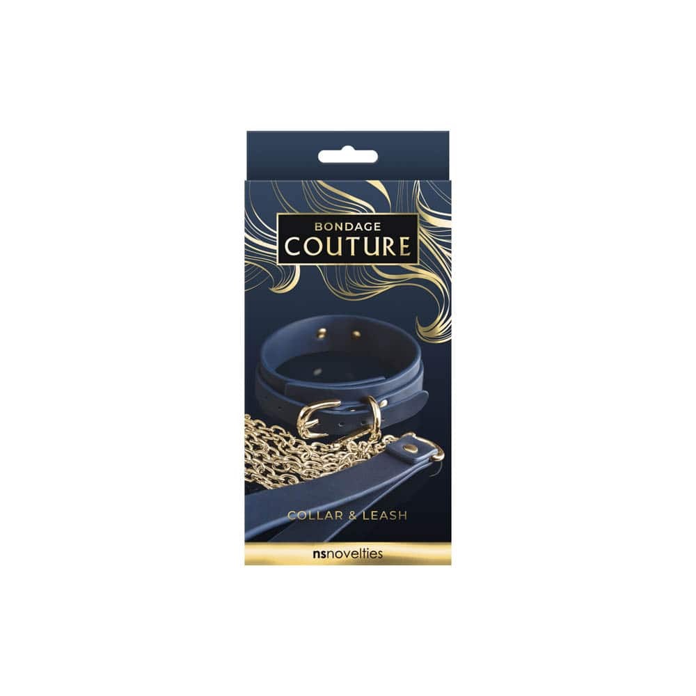 Bondage Couture - Collare e guinzaglio - Blu