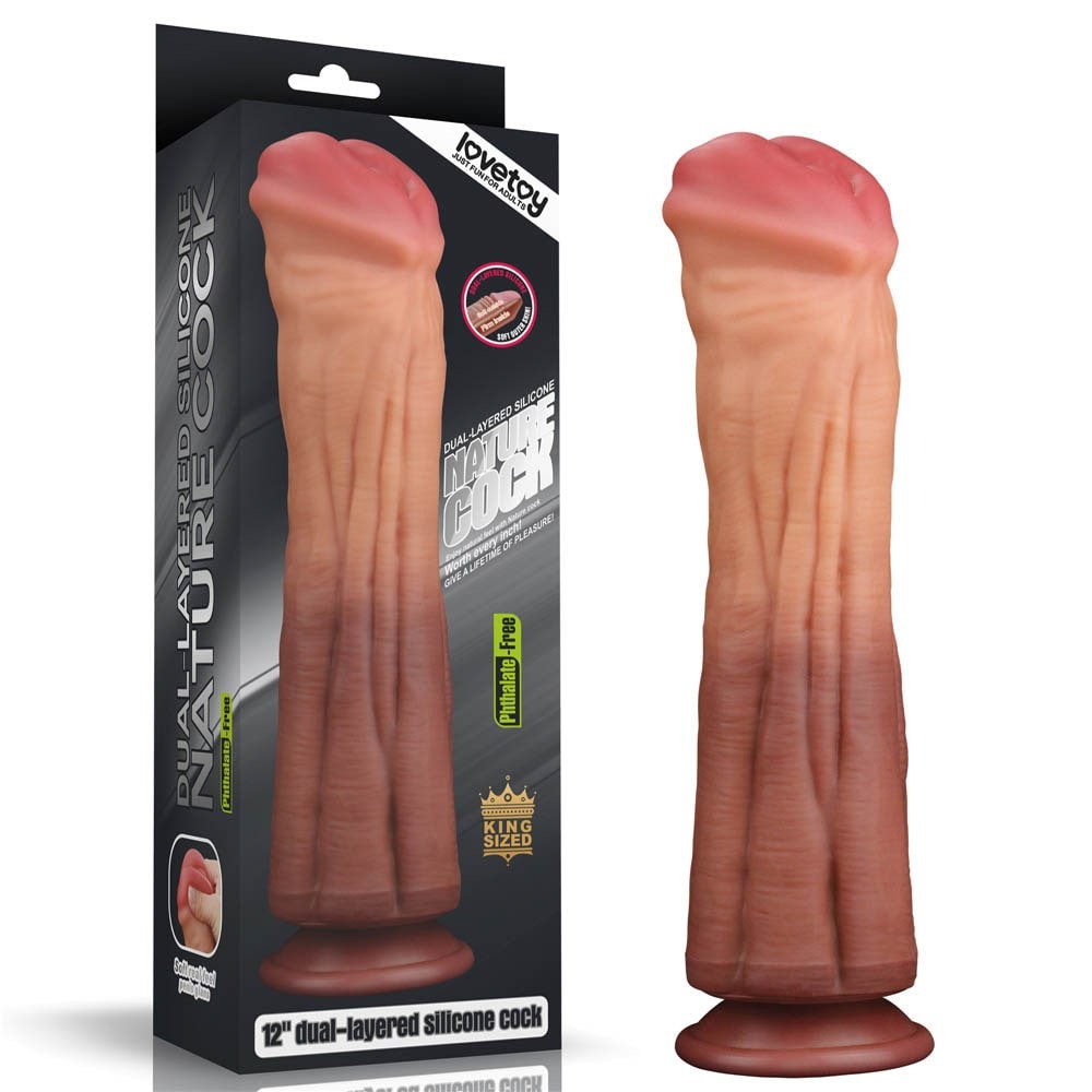 Pene in silicone platino a doppio strato da 12''