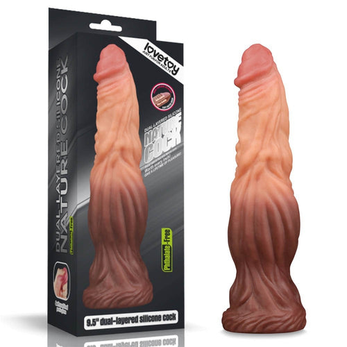 9.5'' Doppio strato di silicone liquido Nature Cock_B0O50_3